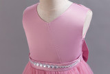 Girls Sleeveless Bow Holiday Party Princess Dress