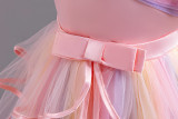 Girls tail puff sleeve holiday party dress princess dress