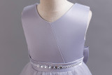 Girls Sleeveless Bow Holiday Party Princess Dress