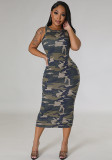 Women's Fashion Sexy Camouflage Print Dress