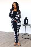 Sexy Printed Back Slit Tight Fitting Bodycon Dress