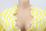 Women striped chiffon print Top and Skirt two-piece set