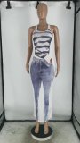 Women's Printed Sleeveless Tight Fitting Dress