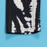 Sexy Printed Back Slit Tight Fitting Bodycon Dress