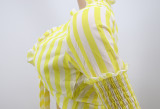 Women striped chiffon print Top and Skirt two-piece set