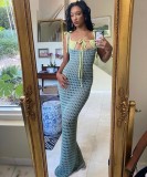 Backless Beach Hollow Long Crochet Dress