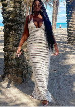 Backless Beach Hollow Long Crochet Dress