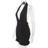 Sexy Summer Halter Neck Bodycon Ruffles Dress