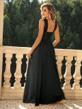 Women Sexy Solid Slit Chiffon Dress