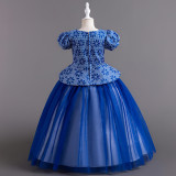 Girls princess dress puff sleeve mesh tutu skirt