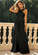 Women Sexy Solid Slit Chiffon Dress Women Sexy Solid Slit Chiffon Dress