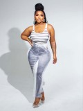 Women's Printed Sleeveless Tight Fitting Dress