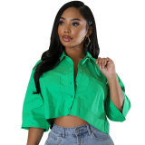 Spring Summer Fashion Casual Short Sleeve Women's Loose Shirt