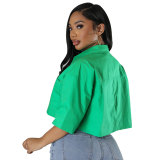 Spring Summer Fashion Casual Short Sleeve Women's Loose Shirt