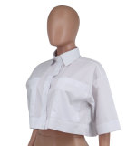 Spring Summer Fashion Casual Short Sleeve Women's Loose Shirt
