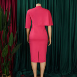 Women Solid Bodycon Professional African Dress