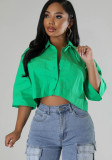 Spring Summer Fashion Casual Short Sleeve Women's Loose Shirt