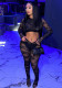 Women's Spring Solid Color Sexy Lace Patchwork Long Sleeve Hollow Jumpsuit