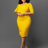 Women Solid Bodycon Professional African Dress