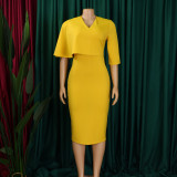 Women Solid Bodycon Professional African Dress