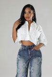Spring Summer Fashion Casual Short Sleeve Women's Loose Shirt
