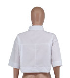 Spring Summer Fashion Casual Short Sleeve Women's Loose Shirt