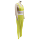 Women summer sexy vest and trousers Patchwork sports two-piece set