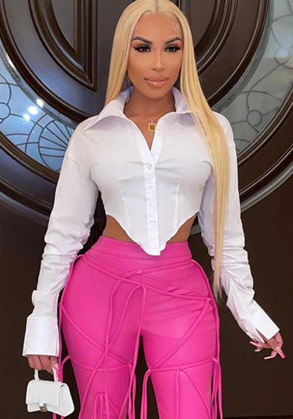 Sexy Solid Color Slim Fit Long Sleeve Shirt