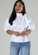 Spring Summer Women's Round Neck Fashion Casual Shirt