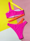 Women Bikini Hollow Contrast Color Sexy Two Pieces Swimwear