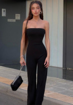 Women Spring Summer Chic Solid Strapless Jumpsuit Women Spring Summer Chic Solid Strapless Jumpsuit