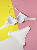 Women Solid Sexy Bikini Two Pieces Swimwear