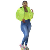 Women Solid Zipper Warm Padding Jacket