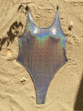 Women Sexy Bikini Backless Solid One-piece Swimwear