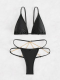 Women's Chain Strap Sexy Two Piece Bikini Swimwear Set