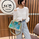 Women's Trendy Transparent Laser Pvc Handbag Crossbody Bag Shoulder Bag