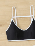 Women's Hollow Sexy Contrasting Colors Slim Two Piece Bikini Swimsuit