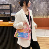 Women's Trendy Transparent Laser Pvc Handbag Crossbody Bag Shoulder Bag