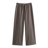 Halter Neck Vest Top  Mid-Waist Trousers Casual Two Piece Set