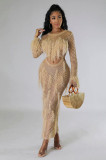 Women's Clothing Sexy Hollow Knitting Sexy Beach Dress