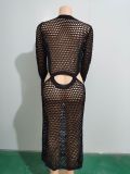 Women's Clothing Sexy Hollow Knitting Sexy Beach Dress