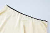 Spring Women's Solid Color Slim Crop Camisole High Waist Skirt Two Piece Set