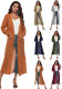 Women thin long coat with large pockets and slits