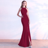 Women Halter Neck Maxi Evening Dress