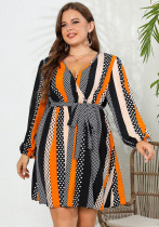 Plus Size Women Spring Summer V Neck Lace Up Dress Plus Size Women Spring Summer V Neck Lace Up Dress
