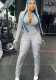 Women Long Sleeve Zip Cargo Jumpsuit