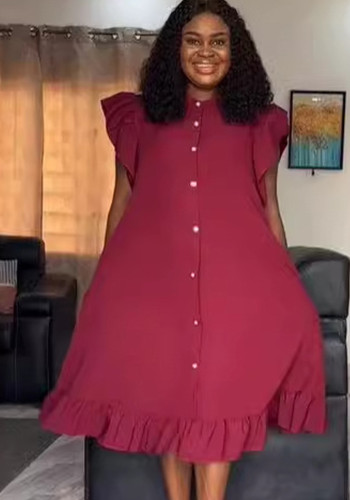 Women sleeveles Ruffles lace flying sleeve dress