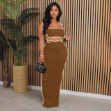 Women Tube Top and suspender skirt two-piece set