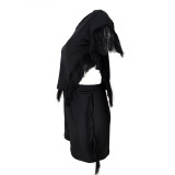 Women Short Sleeve Top and Tassel Pants Two-piece Set