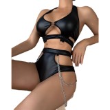 Women no-take-off one-piece uniform, tempting sexy lingerie two-piece set